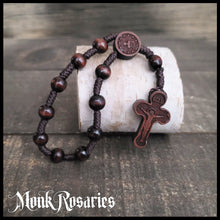 Load image into Gallery viewer, Miniature One Decade Knotted Wood Bead Rosary
