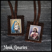 Load image into Gallery viewer, Brown Scapular of Our Lady of Mt. Carmel and the Sacred Heart of Jesus
