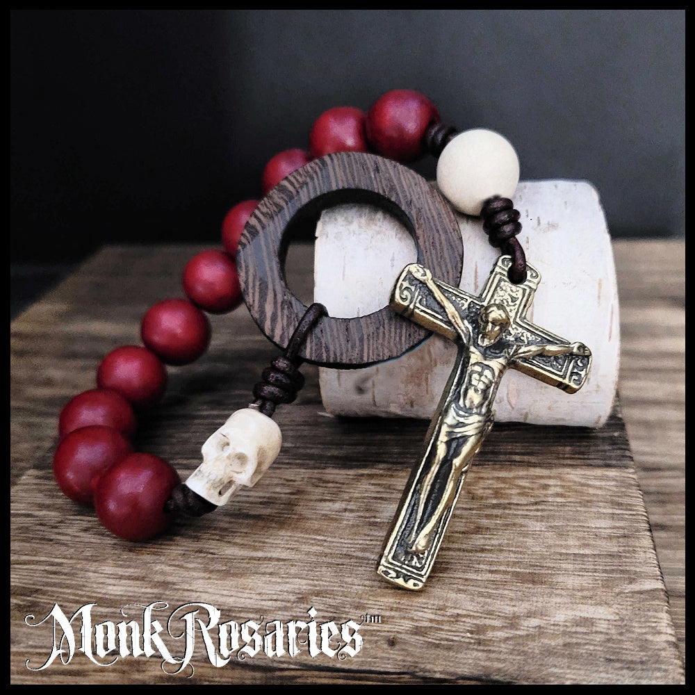Olde World Memento Mori Paternoster Rosary Beads Handmade Catholic Gift