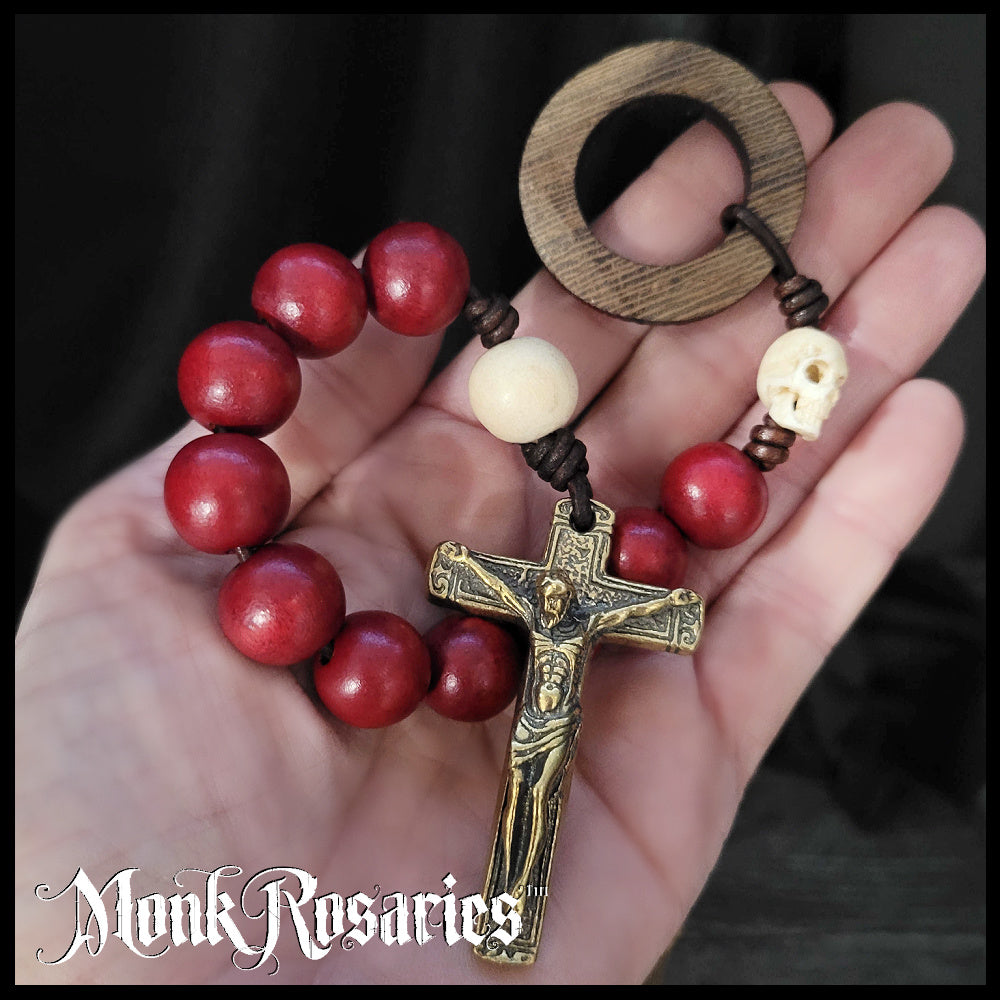 Olde World Memento Mori Paternoster Rosary Beads Handmade Catholic Gift